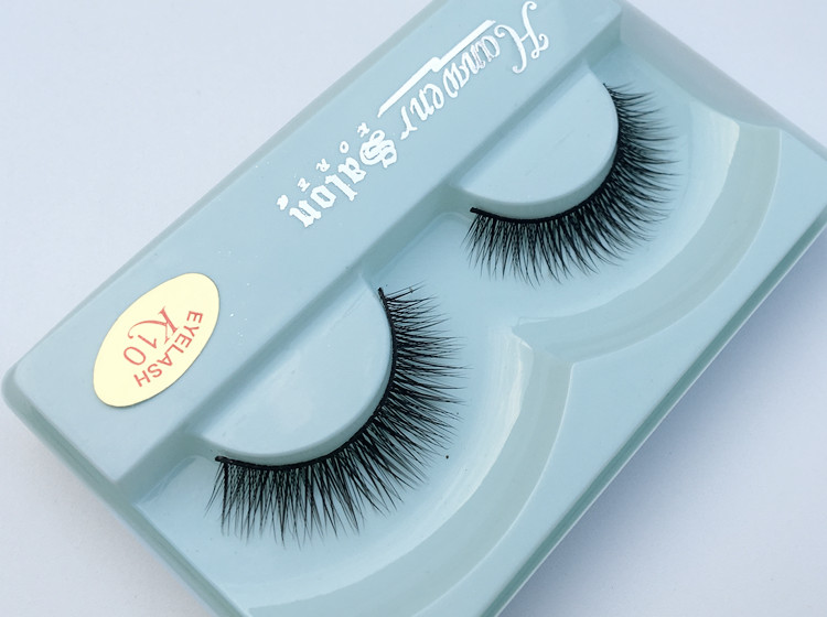 Một hộp lông mi giả Hàn Quốc K10 tự nhiên đa thực tế nhiều lớp ngắn đoạn sắc nét cứng cuống cô dâu trang điểm nude - Lông mi giả mi gân trong