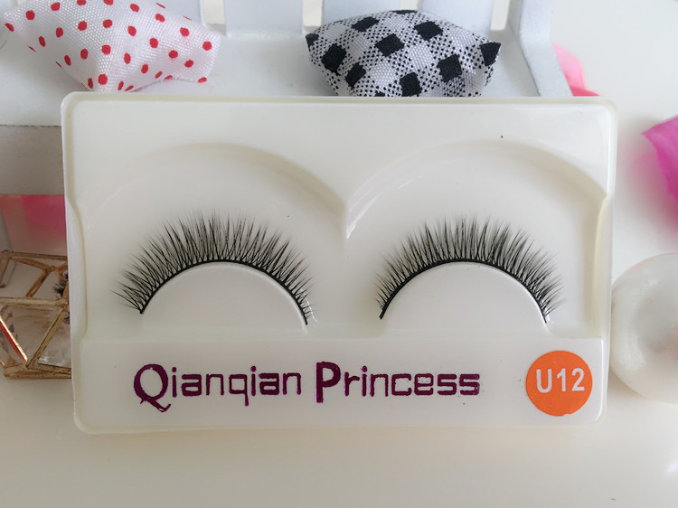 Một hộp gồm 10 cặp lông mi giả U12 tự nhiên chéo ngắn đoạn mô phỏng thực tế mềm mại trang điểm sinh viên khỏa thân lông mi nam châm