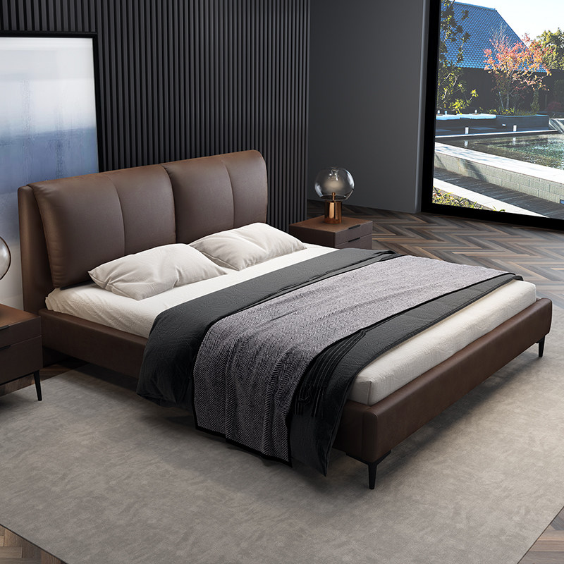 Technology cloth bed master bedroom double bed bedroom bed modern minimalist cloth bed Nordic minimalist wedding bed wash-free soft bed