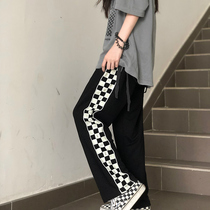 FPMZ national tide retro checkerboard string standard trousers men and women couple tide brand hip-hop casual all-match straight plaid pants