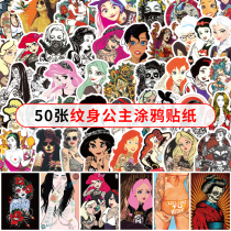 50 tattoos beauty princess goddess stickers luggage suitcase guitar skateboard notebook stickers tide card stickers