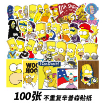 100 Simpson Luggage Stickers Tide Brand Stickers Tram Case Guitar Skateboard Mobile Phone Notebook Stickers
