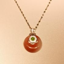 New Guilin Chicken Blood Dragon Sheng Red Jasper Natural Raw Stone Factory Direct Sales S925 Silver Inlaid Jasper Pendant