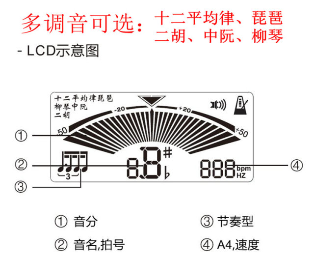 * ເທວະດານ້ອຍ Pipa, Ruan Liuqin, Erhu tuner, flute, trumpet, flute, ເຄື່ອງດົນຕີລົມ, tuner, metronome