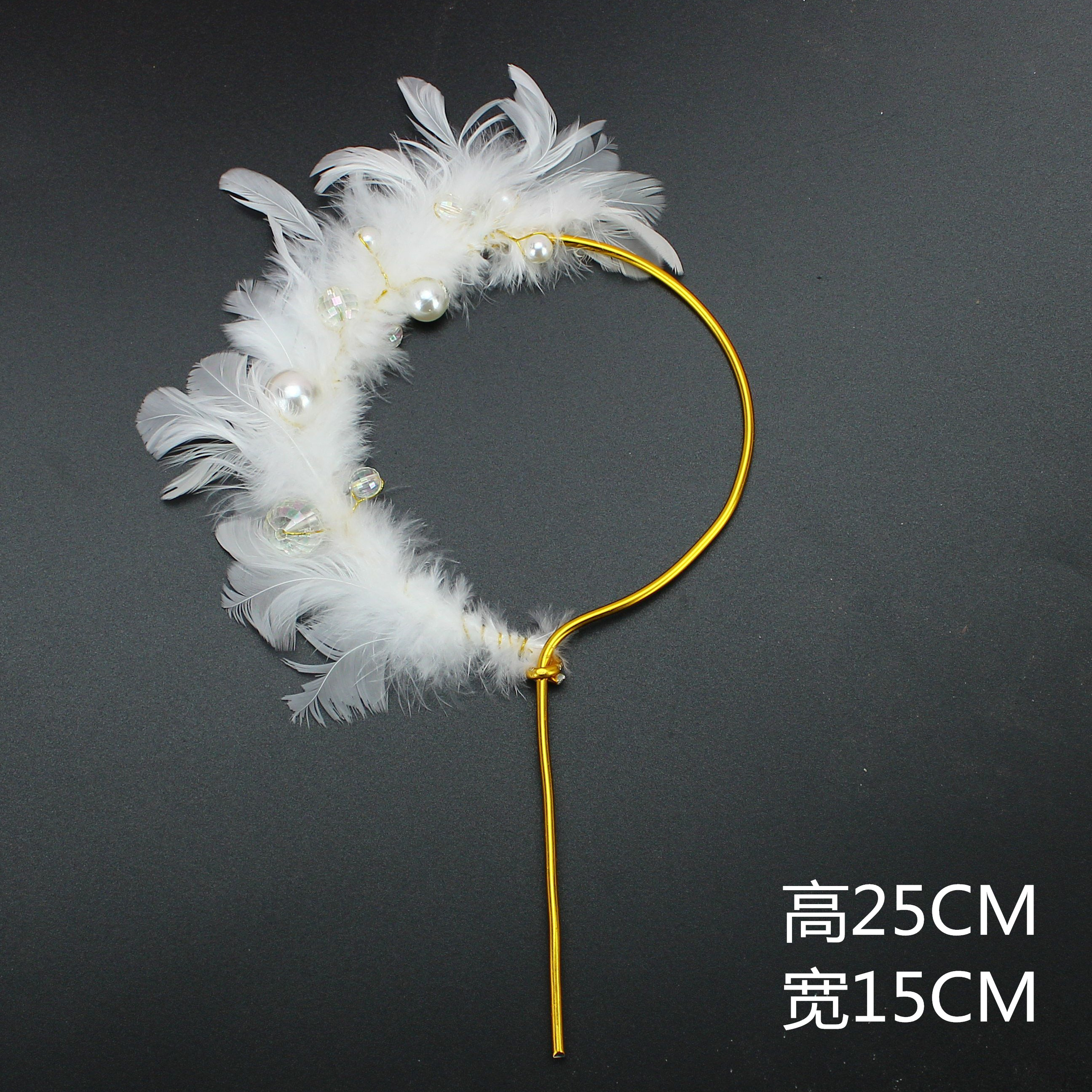 Nữ thần làm bánh sinh nhật Plugin INS Net Red Feather Pearl Circle Thẻ đẹp Trang trí phù hợp - Trang trí nội thất thiết kế ban công đẹp