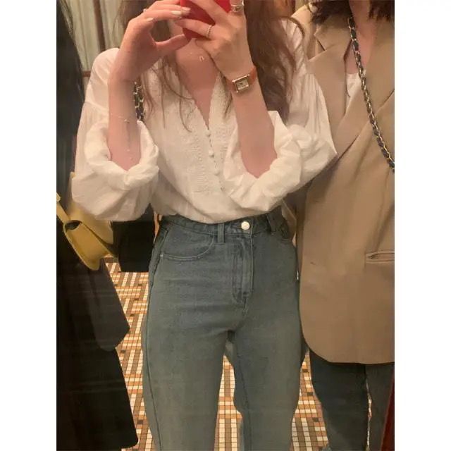 French-Style High-End Lace Spliced White Shirt for Women, Long-Sleeved, New Spring/Summer Style, Fashionable and Versatile Top, Unique Sun Protection Clothing