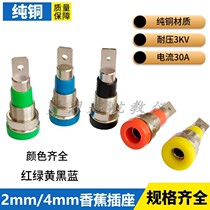 Pure Copper 2mm4mm Banana Socket Jack Post Head 6mm 8mm Panel Mount Socket Low Highlight Insulation