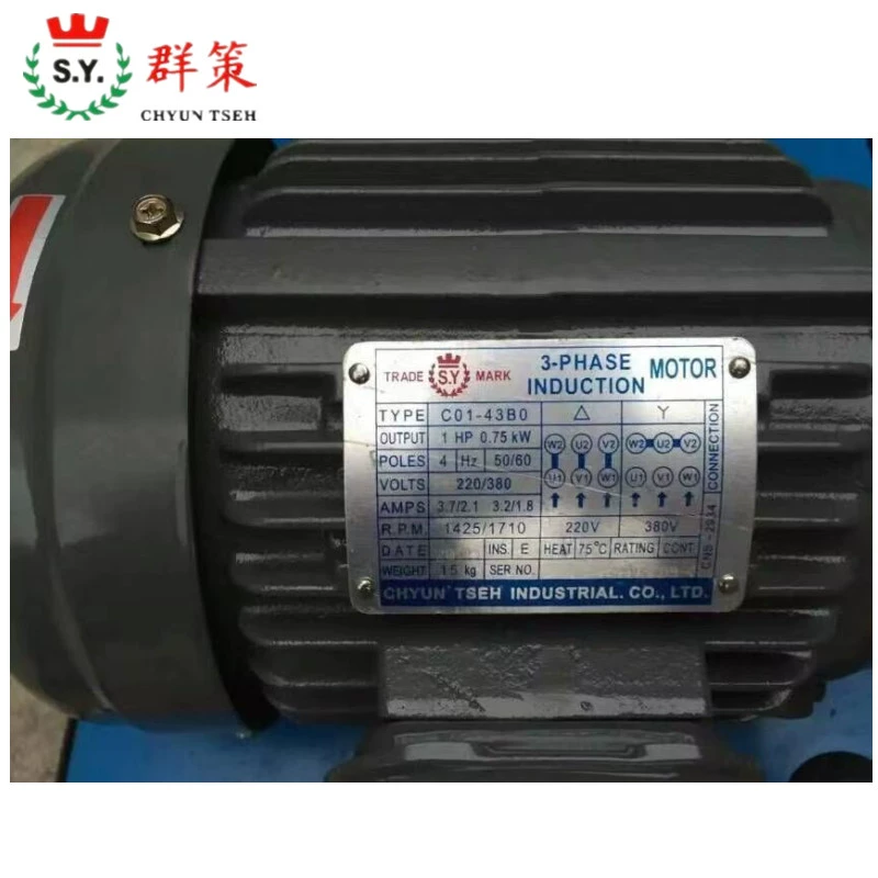 Máy bơm dầu động cơ động cơ SY Group Đài Loan 1HP0.75KW 2HP1.5KW 2.2KW/C02-43BO thủy lực bơm bánh răng yuken ký hiệu bơm thủy lực