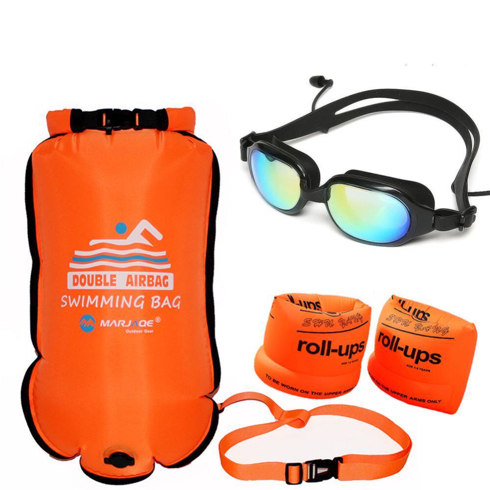 Follower swimming bag double-layer floating swimming equipment adult double-airbag life-saving ball children's inflatable safety floating