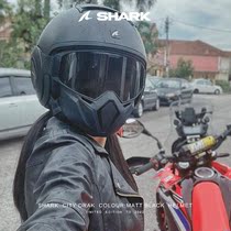 French shark helmet summer men and women locomotive electric motorcycle helmet pedal speed passenger 3 4 retro semi-helmet