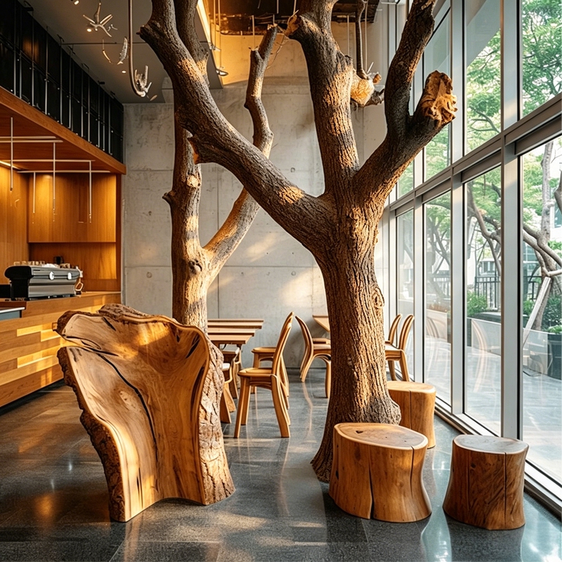 Tree Stump with Branches, Natural Log, Large Tree Trunk, Nordic Style, Flower Tea Room, Wooden Pile Decoration, Living Room, Simple Tea Restaurant Tree Stump with Branches, Natural Log, Large Tree Trunk, Nordic Style, Flower Tea Room, Wooden Pile Decoration, Living Room, Simple Tea Restaurant