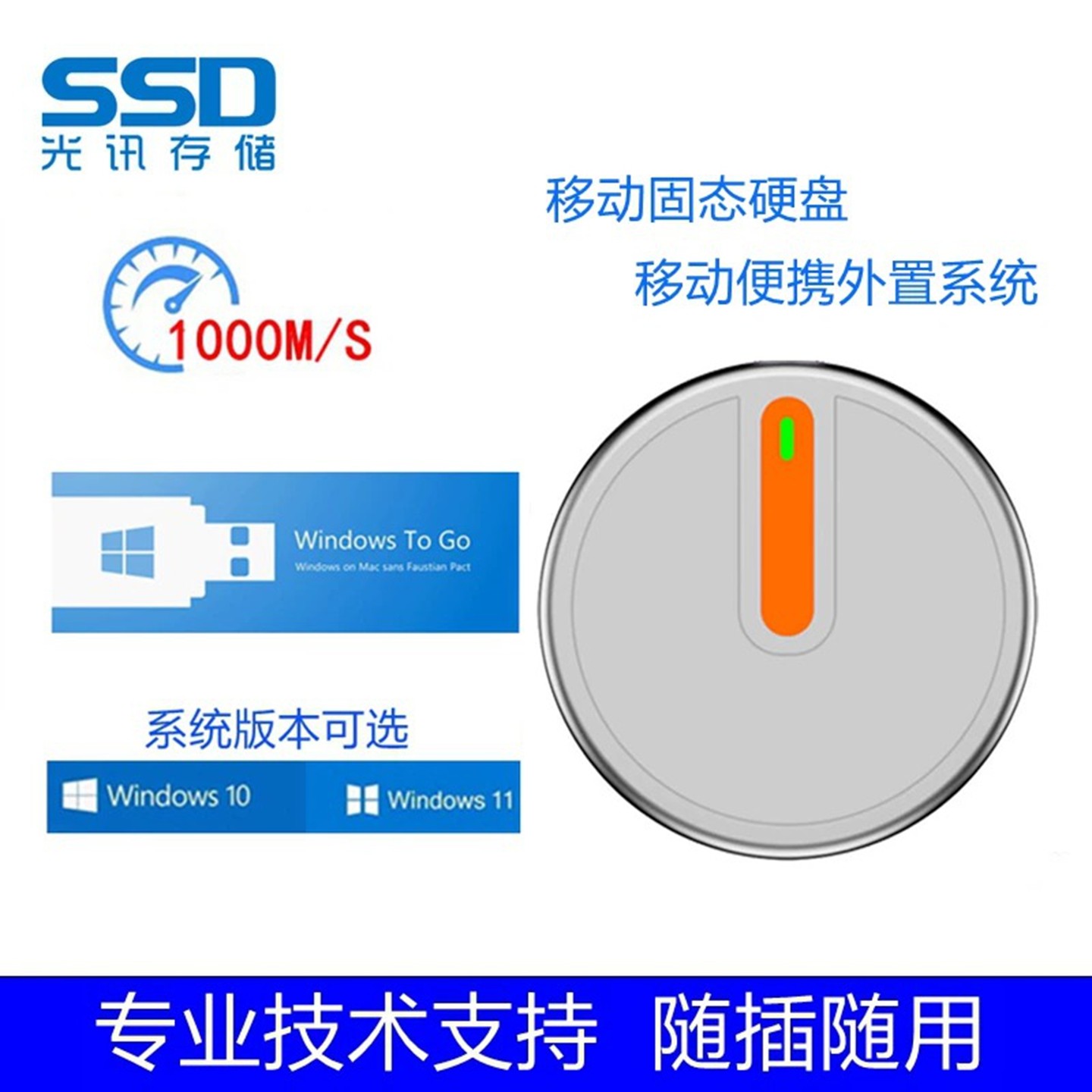 Портативный твердотельный накопитель Windows to Go mobile macbook dual System WTG Mobile external system SSD