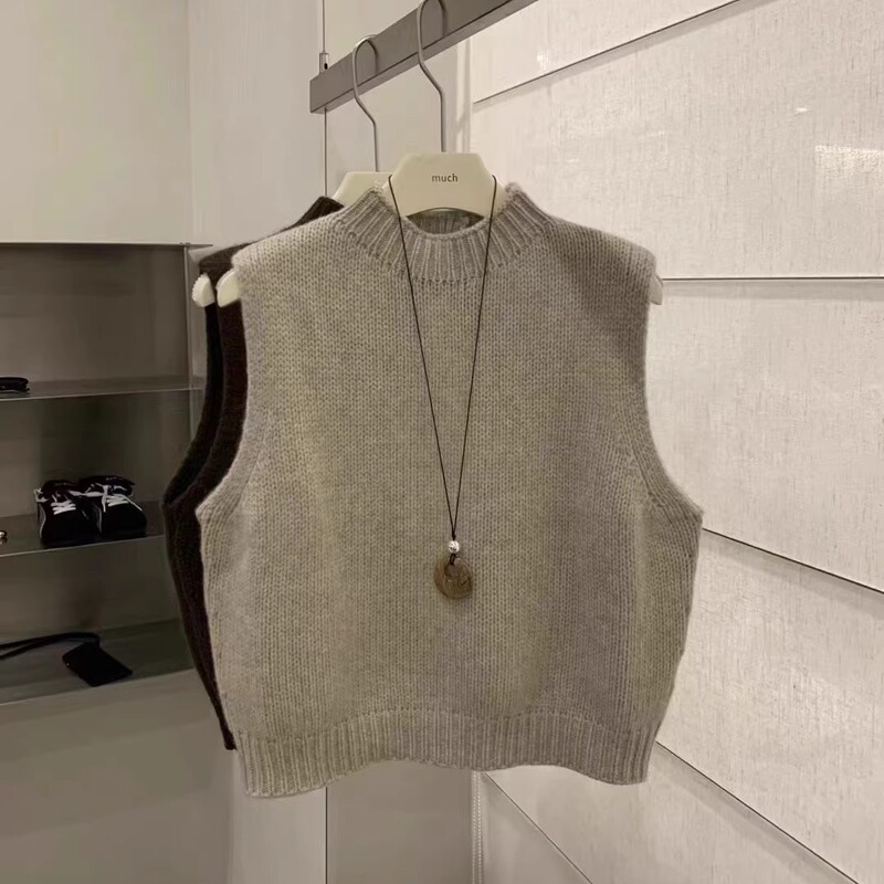 Hello Maiden Korean Design Hollow-Out Sleeveless Wool Sweater Vest for Women 2026 Autumn New Trendy Vest