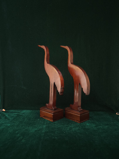 金丝楸木漆器仙鹤 大漆鹤摆件 家居装饰仙鹤工艺品