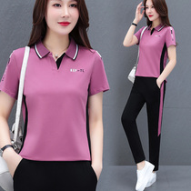 Cotton Sports Leisure Set Women Summer Thin 2021 New Fashion Age Western Style Large Temperament Two-piece Temperament