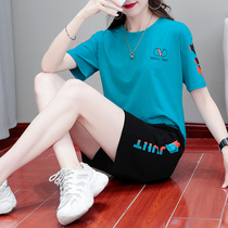  Shorts set womens summer 2021 new fashion age-reducing thin section loose thin casual sports dancing two-piece set