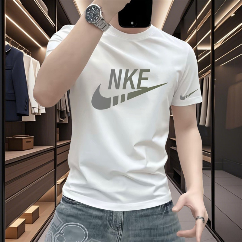 Fashionable Letter Print Short-Sleeve Men's Summer Korean Style Slim-Fit Versatile Youth T-Shirt High-Quality Pure Cotton Top Trendy Fashionable Letter Print Short-Sleeve Men's Summer Korean Style Slim-Fit Versatile Youth T-Shirt High-Quality Pure Cotton Top Trendy