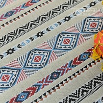 Guangxi ethnic clothing ALH folk cotton clothing material Zhuang brocade jacquard thick linen tablecloth wall decoration fabric art fabric