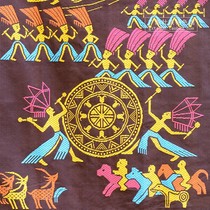 Promote Guangxi Zhuang traditional hand-woven brocade bronze drum fabric wall hanging Zhuang brocade embroidery pendant ethnic characteristic gifts