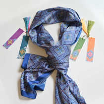 Guangxi Zhuang ethnic cultural and creative gift accessories Zhuang brocade pattern scarf Business gift souvenir silk scarf square scarf