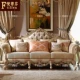 Biệt thự sang trọng cao cấp Nội thất tùy chỉnh theo yêu cầu Châu Âu Sofa vải khắc rắn kết hợp phòng khách tân cổ điển - Bộ đồ nội thất
