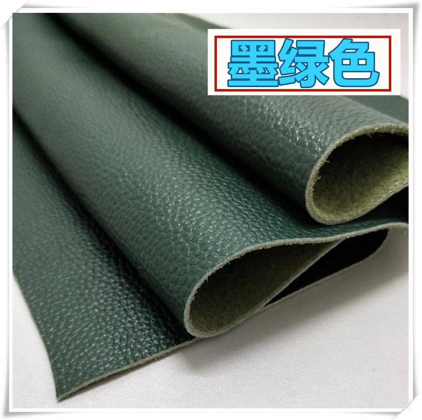 Da bò bằng da Da màu xanh lá cây lớp trên cùng vải thiều da toàn bộ da bò cắt DIY hướng dẫn sử dụng - Vải vải tự làm thun cotton 4 chiều