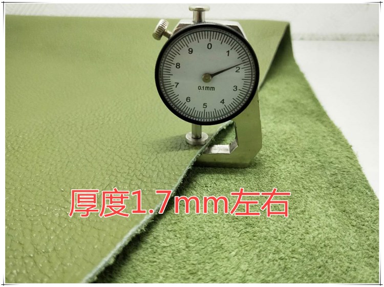 Da bò bằng da Da màu xanh lá cây lớp trên cùng vải thiều da toàn bộ da bò cắt DIY hướng dẫn sử dụng - Vải vải tự làm thun cotton 4 chiều