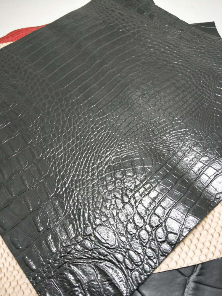 Da cá sấu sàn da chất liệu da vỏ nguyên serpentine nổi da vải túi diy - Vải vải tự làm vải cotton thô