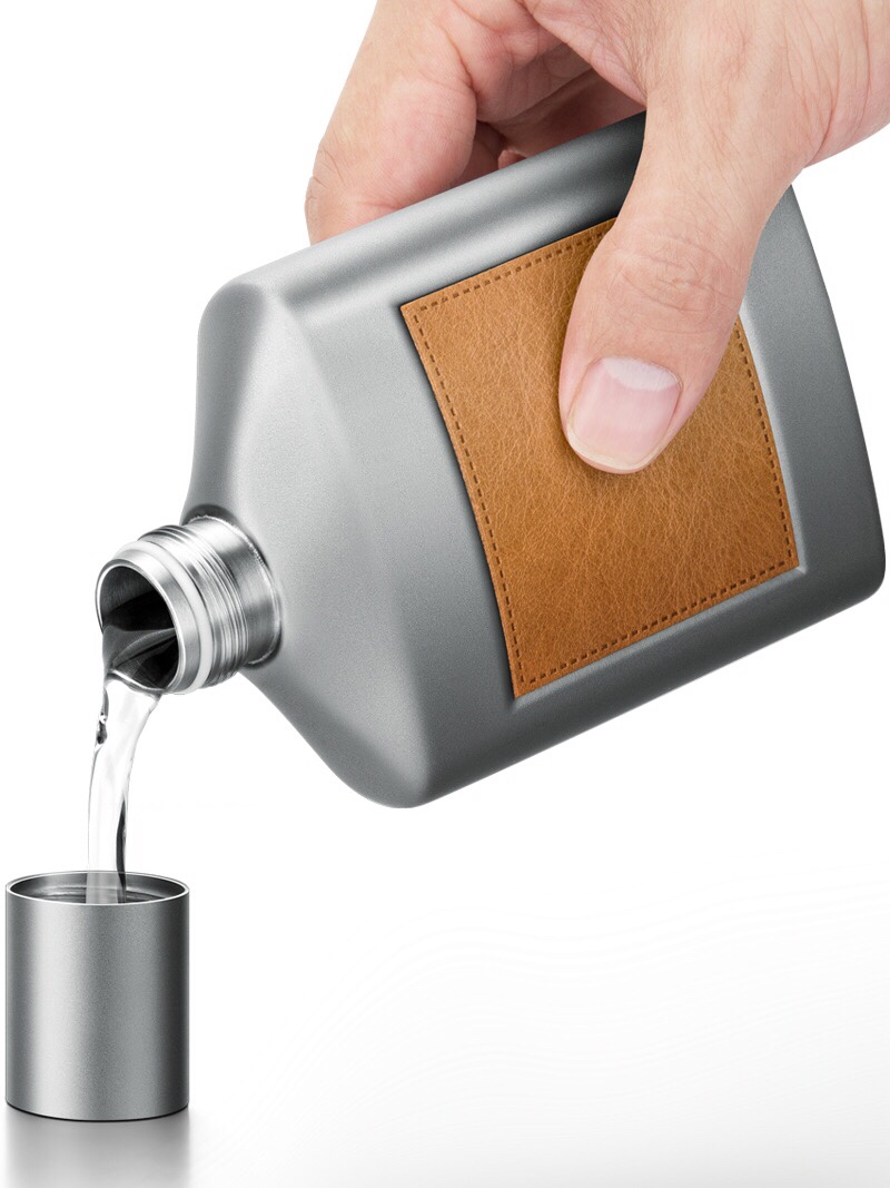 German MODERN titanium alloy small wine pot portable with outdoor imitation ancient wind wine jug upscale lettering creative gift-Taobao