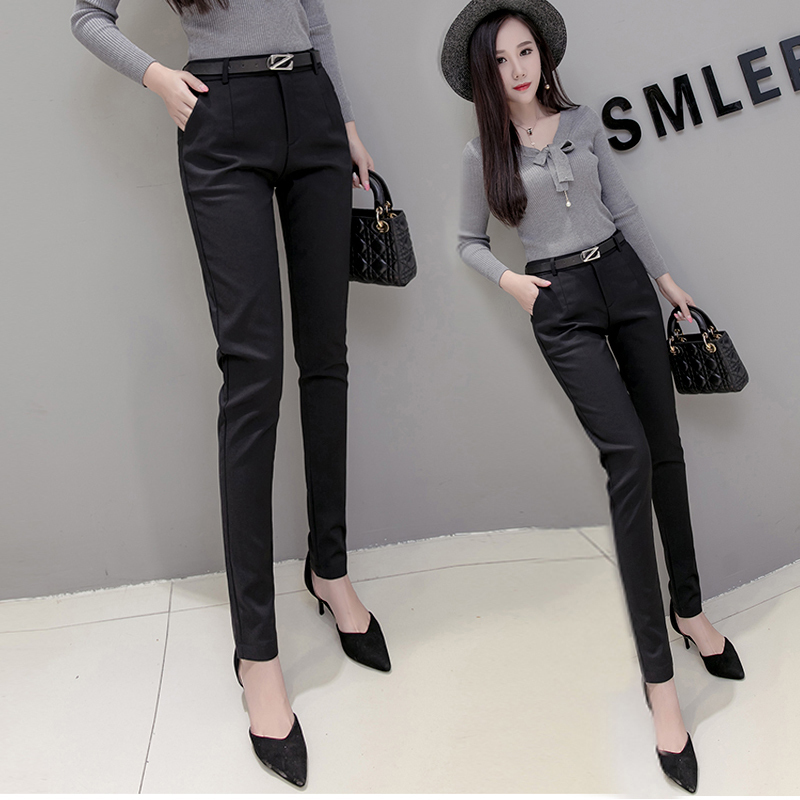 Professional Women's Trousers for Spring and Autumn 2026, New Style, Cropped Black Pants, Petite Suit Pants, Slim-Fit Women's Long Pants for Summer