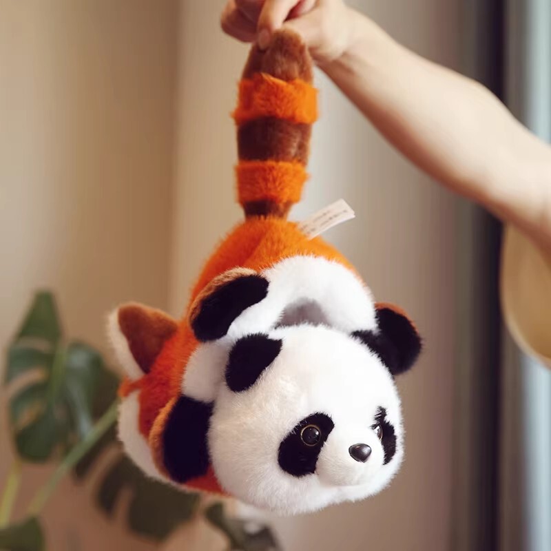 Cute Giant Panda Transforms into a Red Panda, Reversible Plush Toy Raccoon Doll, Plush Toy, Boy's Birthday Gift