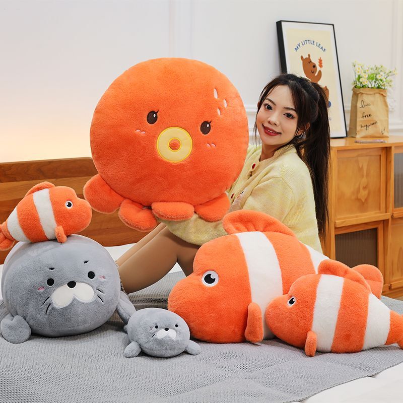 Simulated Seal Doll Clownfish Plush Toy Ocean Series Super Soft Pillow Ocean Souvenir Children's Gift