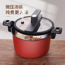 Cooking micro pressure soup pot Non-stick pan Maifan stone soup pot Household red sealed soup special high pot gas 24cm
