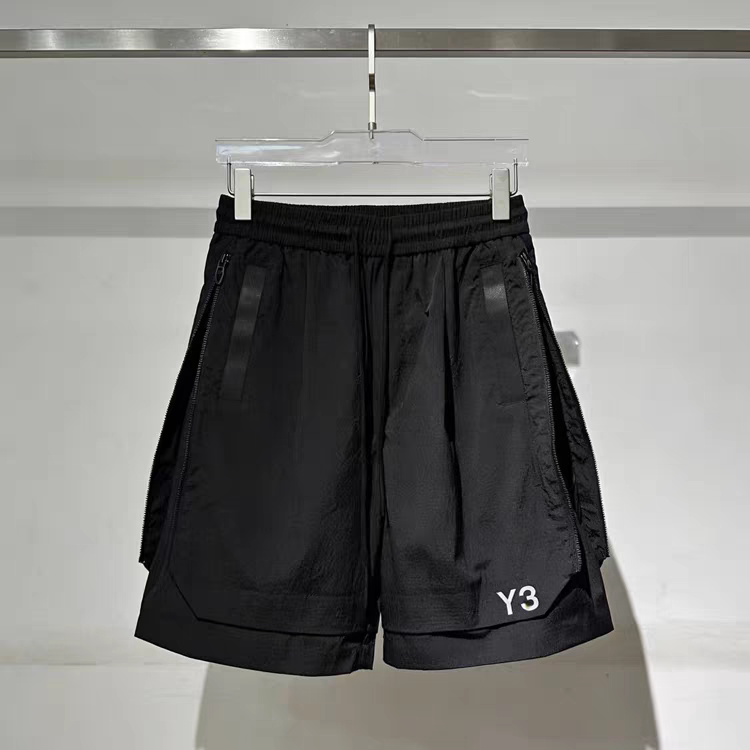 2026 Y3 Trendy Brand Work Shorts for Men, Loose Straight Casual Five-Point Shorts, New Summer Black Beach Shorts for Men