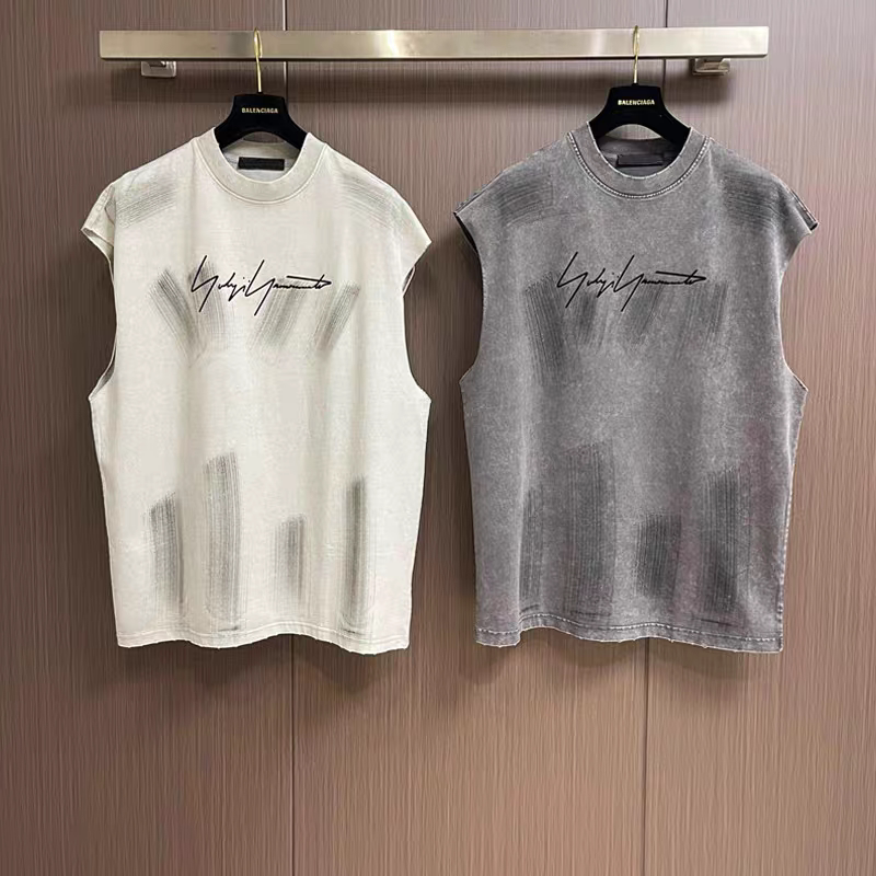 Al Studios Summer New Trendy Brand Y3 Sleeveless T-Shirt Men's Loose Large Size Sports Vest Top