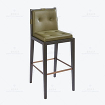 Nordic simple solid wood bar chair designer creative home island chair hotel front desk bar stool bar custom furniture