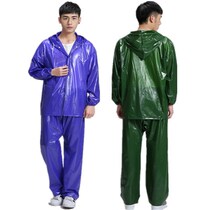 PVC sea rubber beef tendon cloth split raincoat Rain pants suit Outdoor hiking cycling fishing poncho rain suit