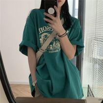 Salt short sleeve T-shirt female 2021 new summer niche design sense students Korean loose Joker half sleeve top