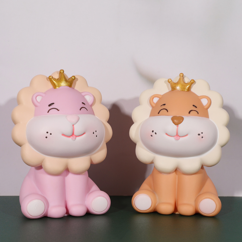 Small Lion Cake Decoration Desktop Cute Animal Small Objects Room Desk Car Pendulum children's birthday present