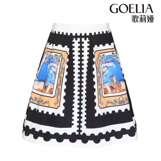 グロリア レディース サマープリントミディスカート 145R2C01G