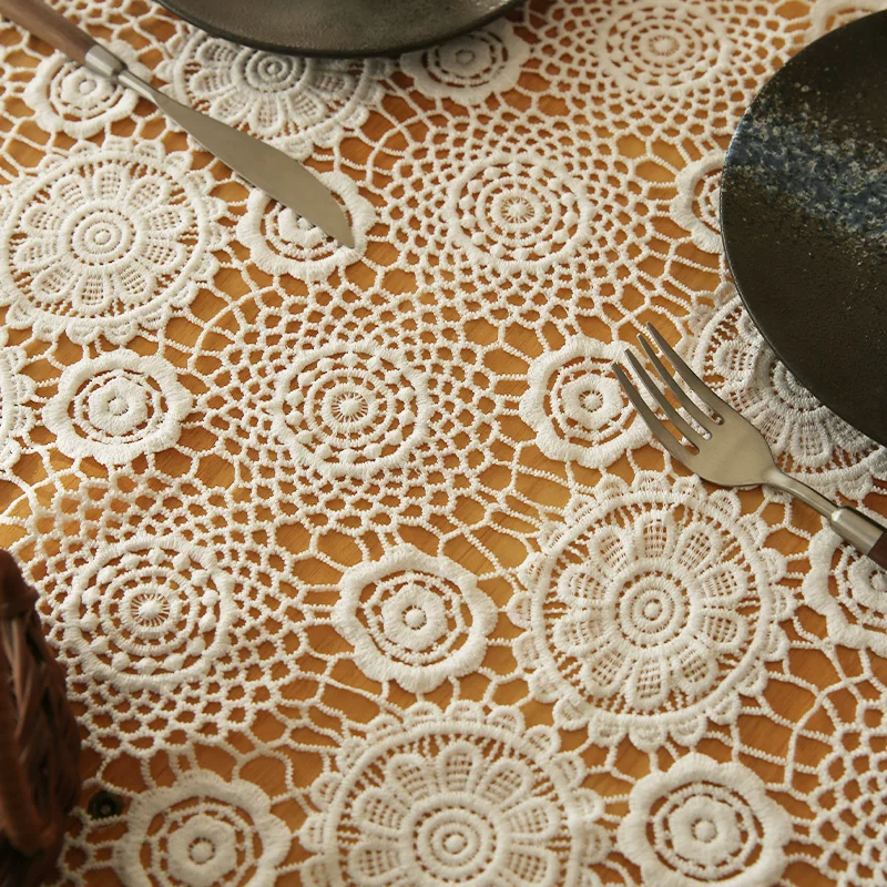 Французская кружевная столешница из полупрозрачной плотной вод dissolving lace cover кофейный столик десерт кровать завтрак скатерть