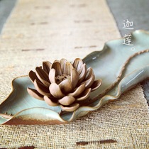 Original Zen pure handmade lotus flower fragrant socket Carlian three holes large number line fragrant and fragrant toss incense holder incense tray