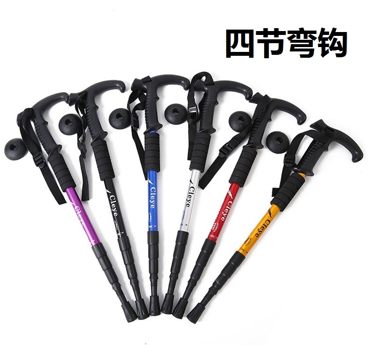 Ngoài trời trekking cực siêu kính viễn vọng đi bộ đường dài leo núi hình chữ T móc câu móc nhôm trekking cực mía - Gậy / gậy gậy dành cho người cao tuổi