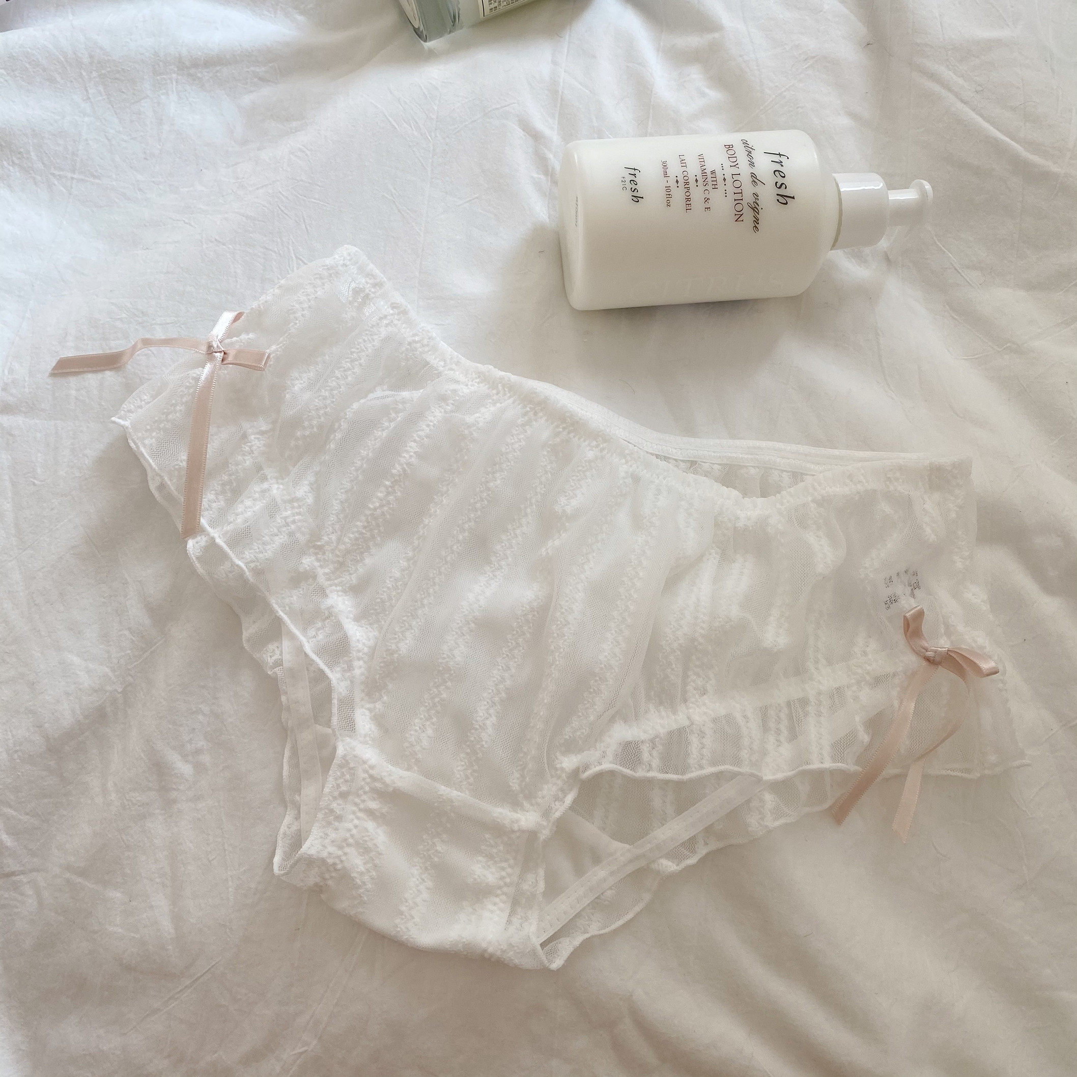 Happy Daily Japanese Mesh Bow Knot See-Through Transparent Girls Underwear Briefs Can be Shaped Steel Can Be Cute 109