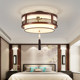 New Chinese-Style Round Ceiling Light for Corridors, Hallways, Balconies, Entryways, Dining Rooms, and Bedrooms, Made of All Copper and Solid Wood, Guangdong Zhongshan Lighting Fixtures