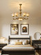 All-Copper American-Style Duplex Living Room Large Chandelier, Vintage French-Style Villa Duplex Hollow Staircase Lobby Main Lighting Fixture