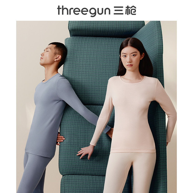 Three-gun warm upper male couple autumn and winter new product round collar pure cotton inner lap clothes with warm autumn clothes female single piece