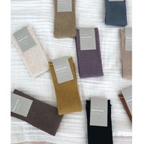 Autumn and winter simple pure color ladies pile socks curled side socks students stockings cotton socks