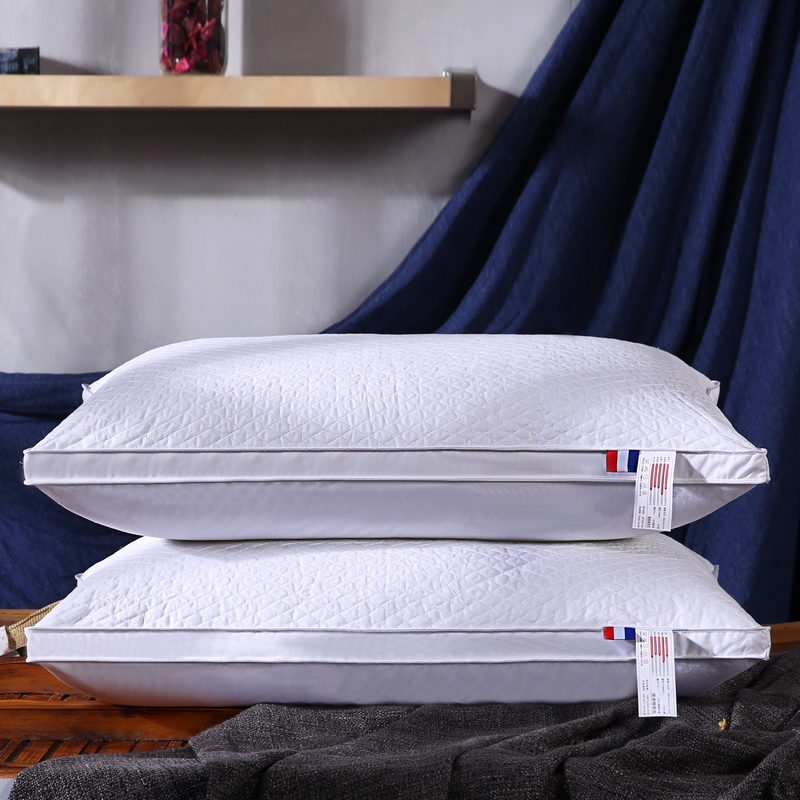 Three-dimensional quilted feather velvet pillow a pair of cervical spine health care pillow cotton pillow core adult neck pillow