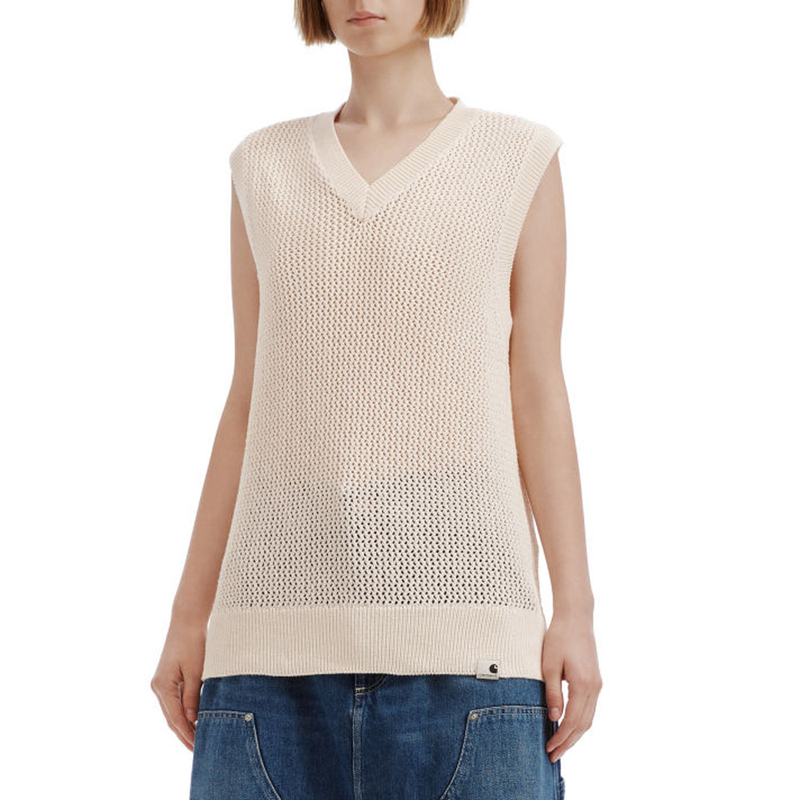 Carhartt Wip 26Aw Carhartt V-Neck Knitted Vest Women's Sleeveless Sweater Work Clothing Top 036852R